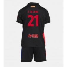 Barcelona Frenkie de Jong #21 Bortedraktsett Barn 2024-25 Kortermet (+ korte bukser)